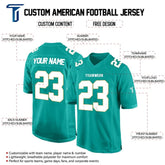 Custom Teal-White Authentic Football Jersey